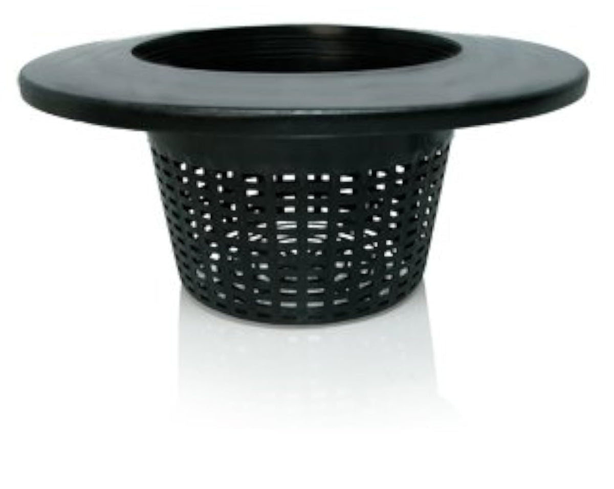 6 in. Wide Lip Bucket Basket - Round Plant Container with Mesh Bottom - Hydrofarm HG6RDBK
