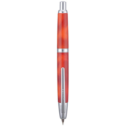 Jinhao 10 Press Fountain Pen with Box, Volcanic Red Retractable Extra Fine Nib with Ink Converter Set (Silver Clip)