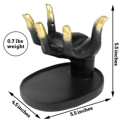 Mrlikale Gothic Skeleton Hand Form Jewelry Display Stand, Bracelet Watch Jewelry Ring Holder for Jewelry Room Home Decorations, Black(C)