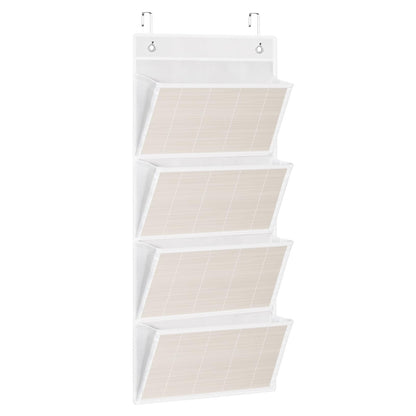 VERONLY Over the Door File Organizer - Hanging Wall Mounted File Folders Storage with 5 Extra Large Pockets for Home, 0ffice, Classroom,Chart Papers, Files, Letters,Planner, Documents (White)