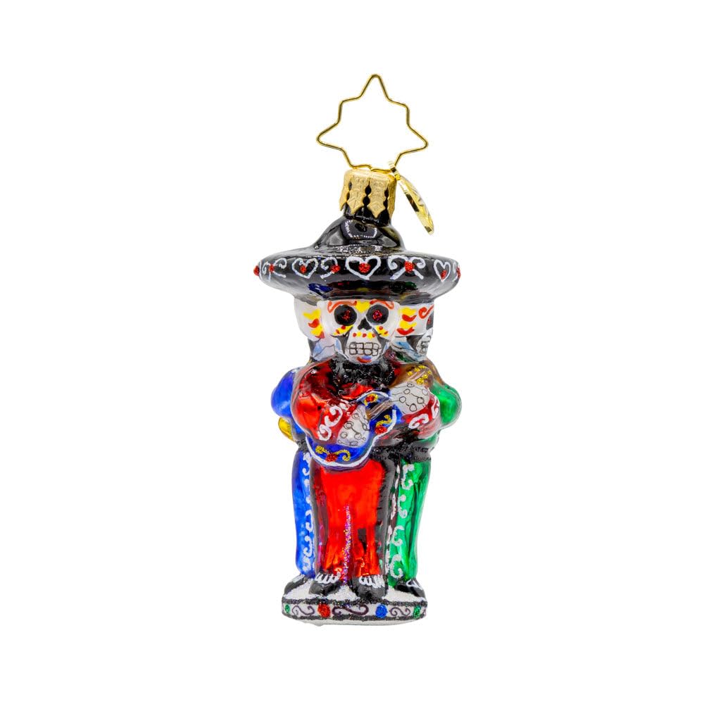 Christopher Radko Hand-Crafted European Glass Christmas Tree Decorative Ornament, Skeleton Serenade Gem