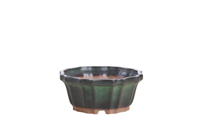 Willow Bonsai Ceramics Flower Design Bonsai Pot 4.5 Inch – Elegant Ceramic Bonsai & Succulent Planter, High‑Fired Frost‑Proof Stoneware with Drainage & Wiring Holes, Handmade in USA (Avocado)