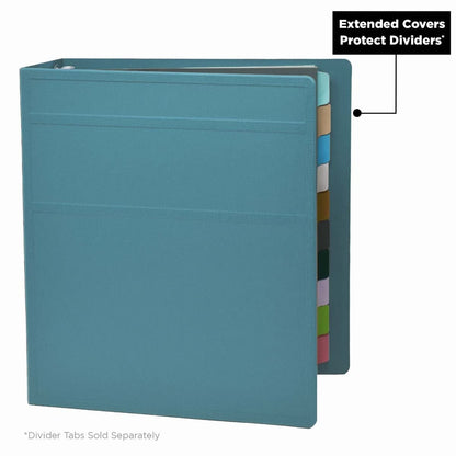 Carstens 2-Inch Heavy Duty 3-Ring Binder - Side Opening, Powder Blue, Durable Plastic, Precision No-Gap Rings, Waterproof Cover, No Pockets, Holds 300 US Letter Sheets, BPA-Free, Made in USA (2824-3R)