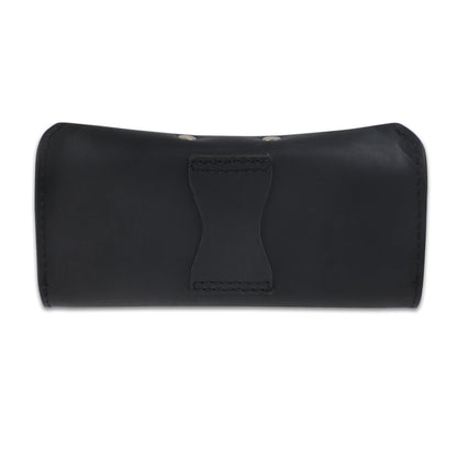 CestAntiQ Leather Eyeglass Case Genuine Leather Sunglasses Case Eyewear Pouch Glasses Sleeve Slim Unisex Eyeglass Holder (Black)