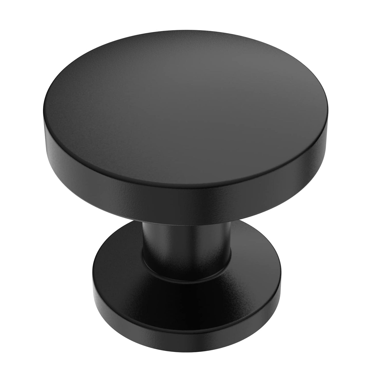 9BUILD 10 Pack 1.2 Inch Round Matte Black Drawer Knobs for Cabinets & Dressers
