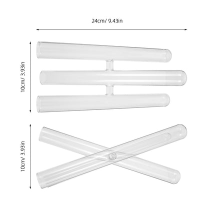 ibasenice Clear Glass Tube Vase: Single Stem Plant Holder - Propagation Tubes for Desk Decor - Transparent Terrarium Planter - Small Hydroponic Vase for Office