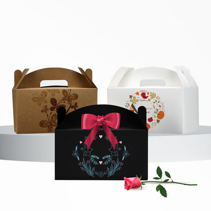 Aosric Gable Gift Boxes with Handles, 30 Pack Colorful 9.45"x5"x5" Cardstock Large Bulk Treat Boxes for Party Favors, Birthday, Baby Shower, Wedding, Holiday Gifts