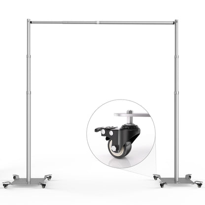 EMART Pipe and Drape Backdrop Stand Kit, Heavy Duty Adjustable Photo Background 10ftx10ft with Wheels, Metal Frame with Flat Base for Photography Wedding Party Decorations