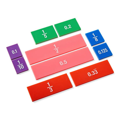 hand2mind Plastic Double-Sided Decimal and Fraction Tiles, Decimal Fraction Equivalency, Bar Model Manipulatives, Montessori Math Materials, Elementary Teacher Must Haves (15 Sets of 51)