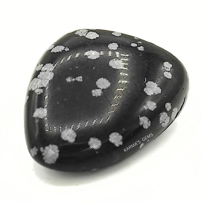 Karma Gems Snowflake Obisidian Tumbled Stones Natural Crystal Kit for Reiki Healing Crystal Polished, Tumble Stones, Chakra Balancing, Reiki Gift, Home Decor (15-25 MM)