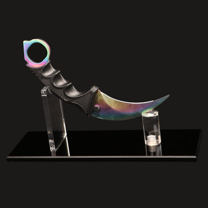 WANLIAN Knife Display Stand Knife Holder Fixed Blade Knife Collection Display Stand Holder Display Single Knife for Home Decor (Black)