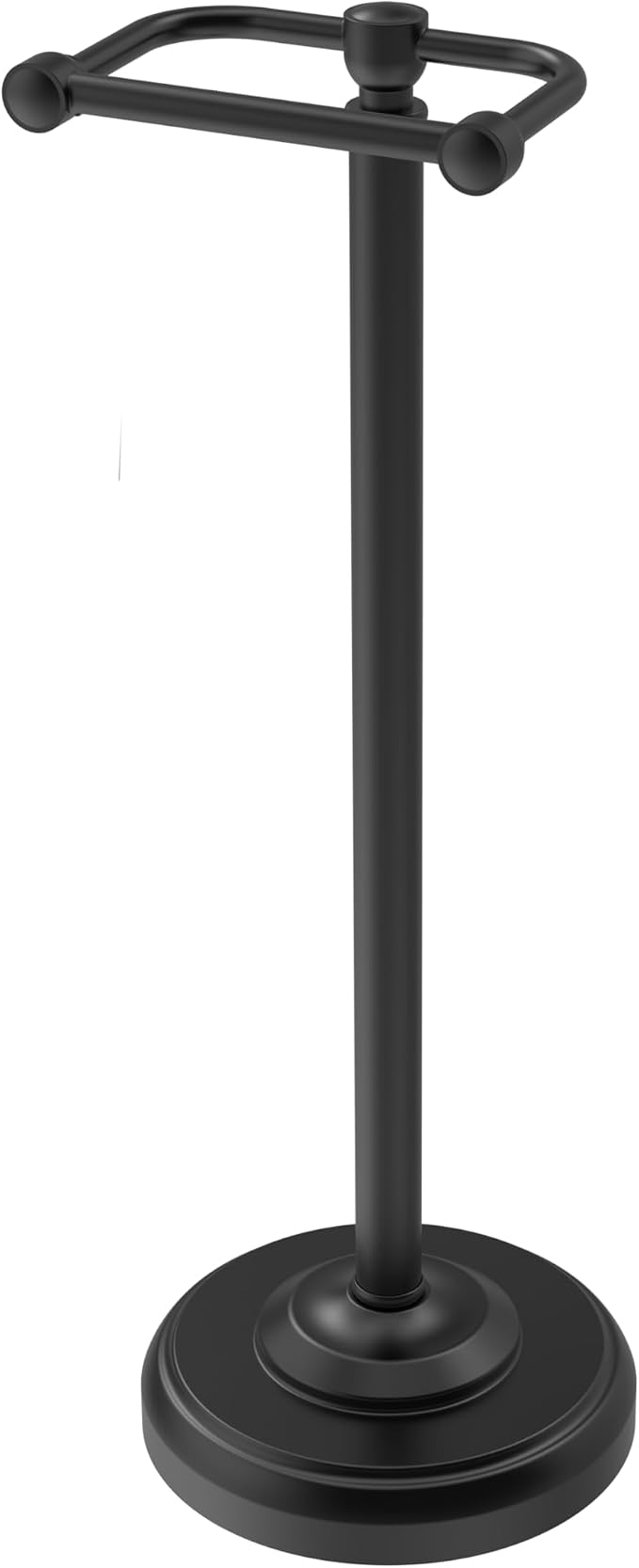 Toilet Paper Holder Stand, Matte Black Toilet Paper Holder Free Standing,Post Pivoting Design & Stable Weighted Base SUS304 Stainless Steel for Bathroom