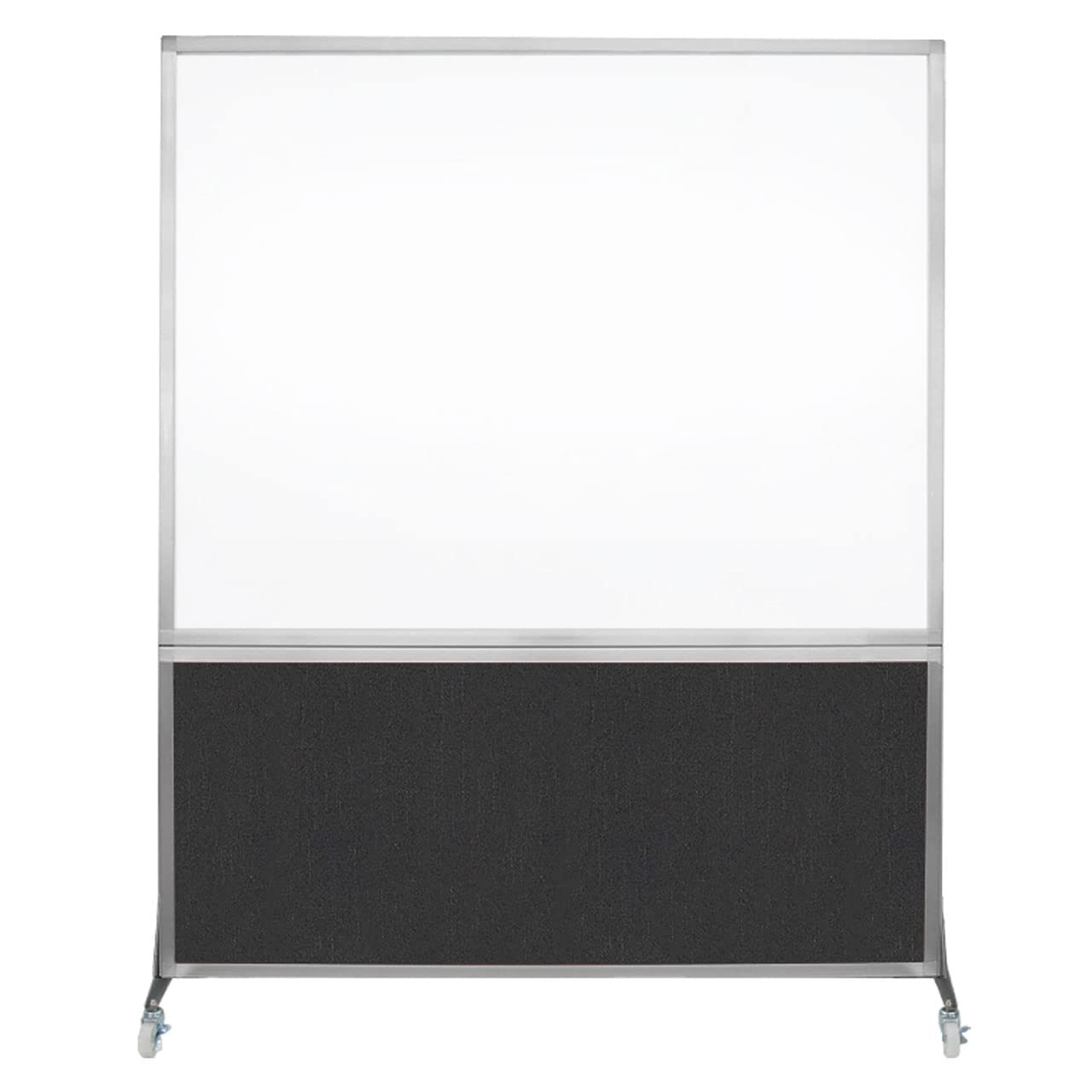 DivideWrite Mobile Whiteboard | Double Sided Dry Erase Board | Portable Office Cubicle Partition | Display for Classrooms, Conference Rooms, Meeting Areas and More | Black Fabric 5' Wide X 6' Tall
