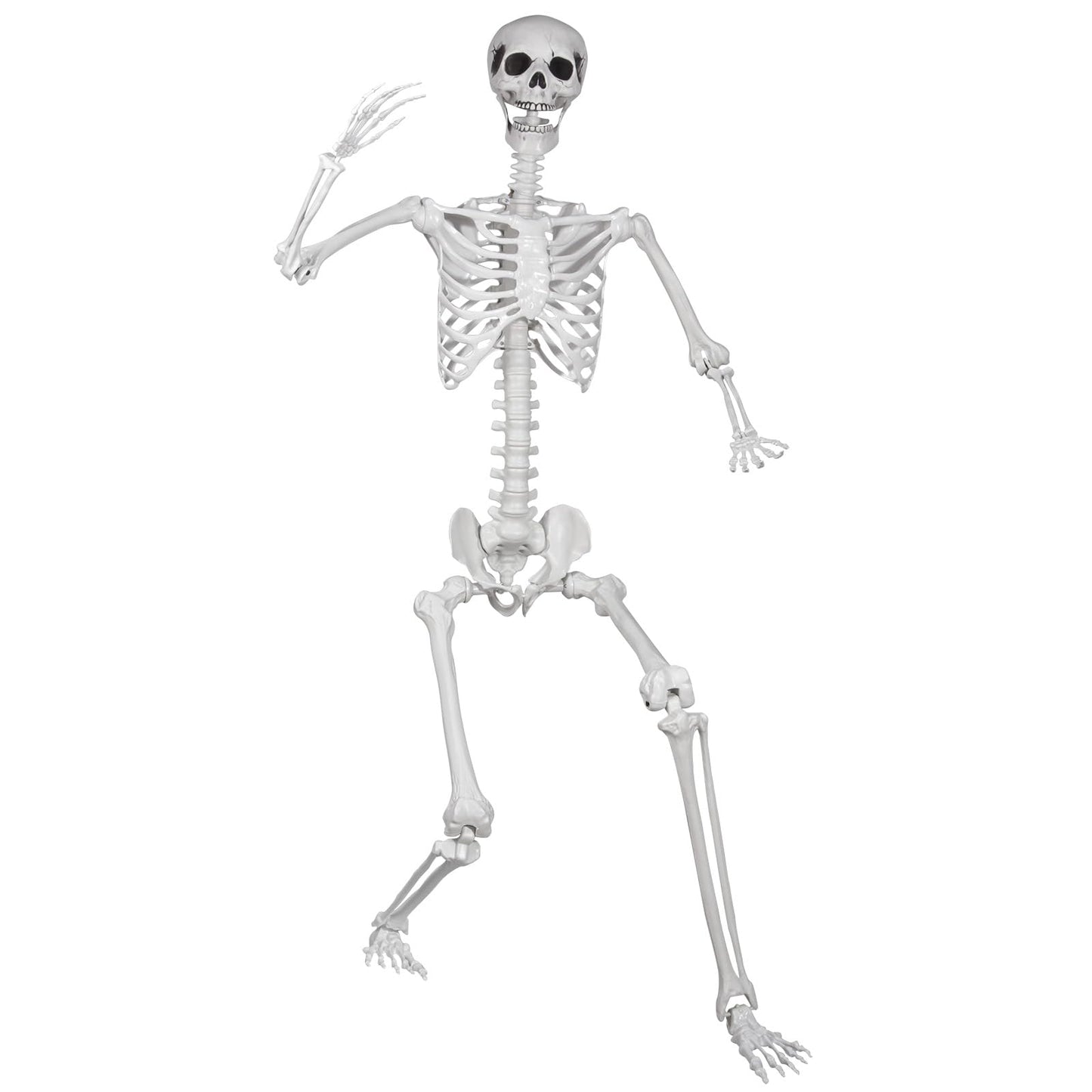 LaLamona 5.9ft/180cm Posable Halloween Skeleton, Life Size Skeleton Bones with Movable Joints for Halloween Graveyard Haunted House Spooky Scene Decor, 1pc