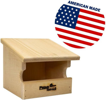 Prime Retreat Pine Open Nesting Boxes Set of 2, Wooden Outdoor Bird Nesting Shelters with Hanging Mount, Open Front Bird Nest Box for Robins Doves and Backyard Bird Habitat Support