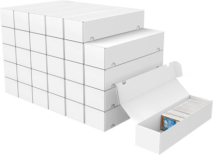 Trading Card Storage Box, 30-Pack 1100 Count White Corrugated Cardboard Bulk Sports Storage Box for TCG/Magic/Mtg Basketball Cards, Collectible Trading Cards