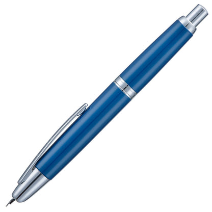 Jinhao 10 Press Fountain Pen with Box, Pearl Blue Retractable Extra Fine Nib with Ink Converter Set (Silver Clip)