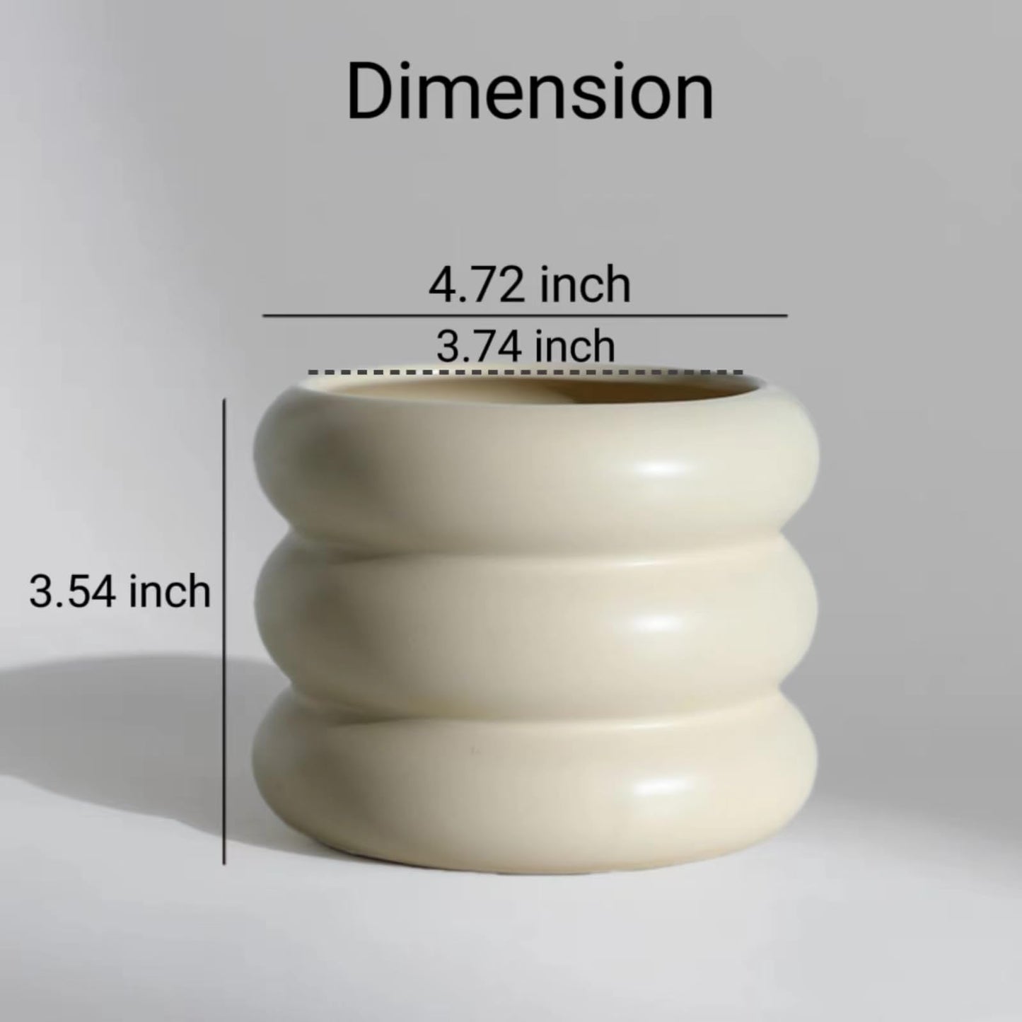 SANDYBAYTAS Ceramic Plant Pot Indoor, 4.5 Inch Flower Pot with Drainage Hole, Small Bubble Design Ceramic Planter for Home & Office Decor (Beige)