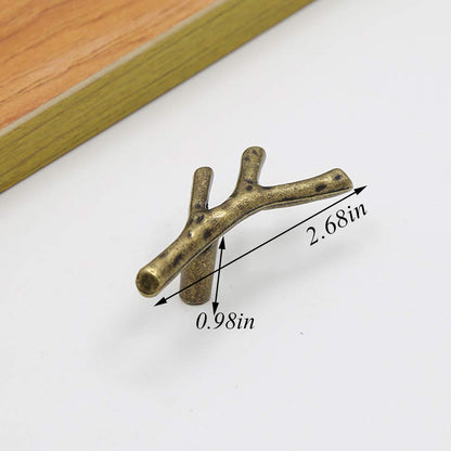 Geenite 8 Pack Twig Knobs Tree Branch Handles Drawer Knobs Fashion Zinc Alloy Pulls Furniture Dresser Pull Handles Door Knobs for Cabinets (Antique Bronze)