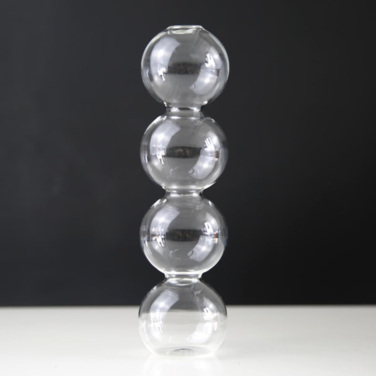 LKXHarleya Aesthetic Ball Aesthetic Decorative Vase, Glass Bubble Vases Ball Bud Vase for Centerpieces, Flower Arrangement, 2.36 x 8.66 Inch, Clear