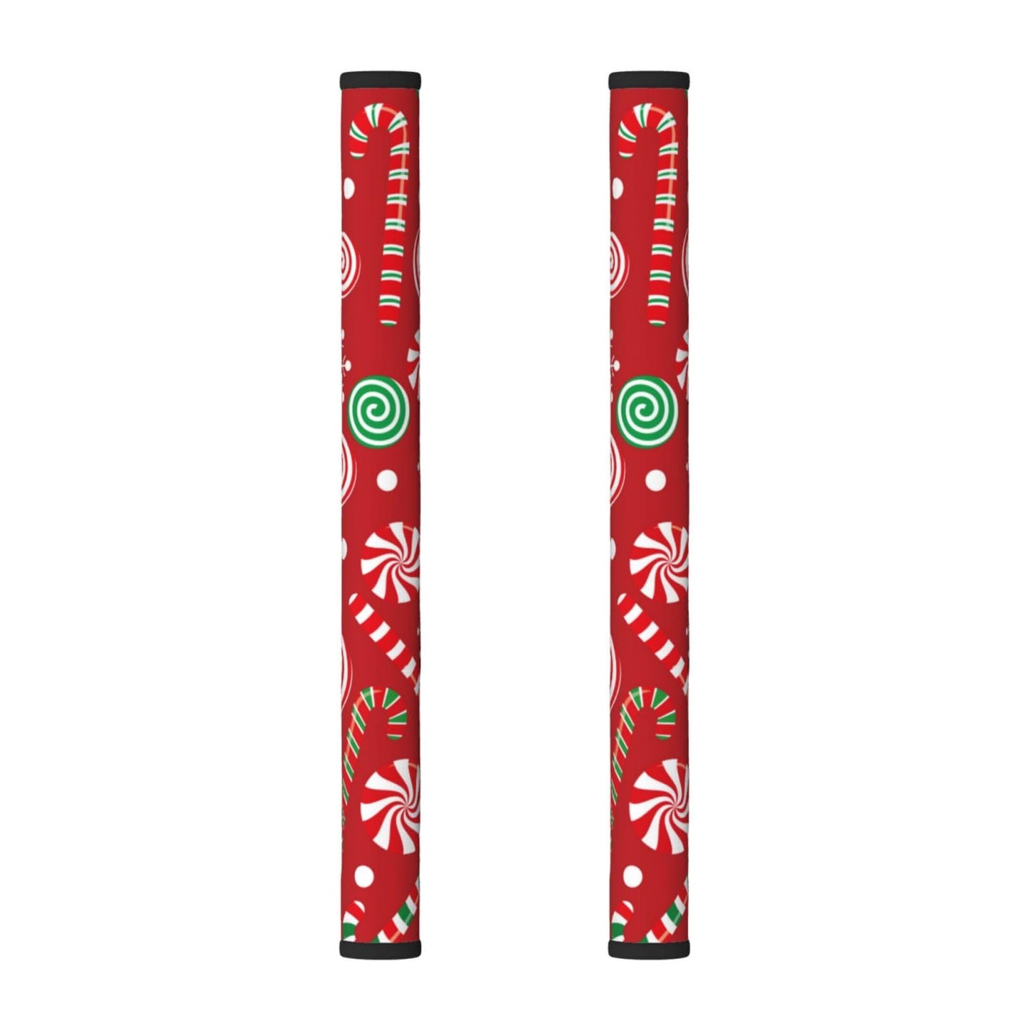 Cotsena Candy Canes and Lollipops Refrigerator Door Handle Covers Set of 2 Washable Kitchen Appliance Handle Covers Protector for Fridge Microwave Stove Oven Dishwasher