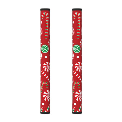 Cotsena Candy Canes and Lollipops Refrigerator Door Handle Covers Set of 2 Washable Kitchen Appliance Handle Covers Protector for Fridge Microwave Stove Oven Dishwasher