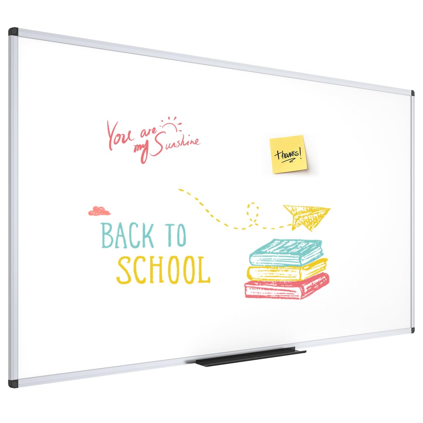 VIZ-PRO Dry Erase Board/Whiteboard, 60 x 36 Inches, Wall Mounted Board for School Office and Home