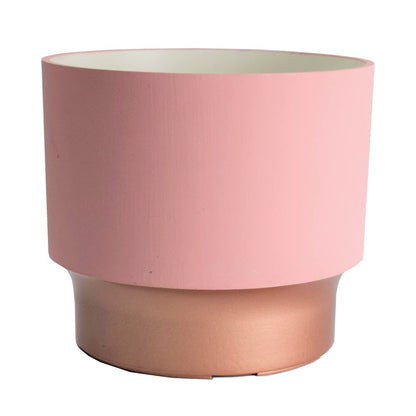 The HC Companies 7 Inch Sprite Succulent Pot 6.95"x6.95"x6.21Inch in Blush with Copper Bottom Color
