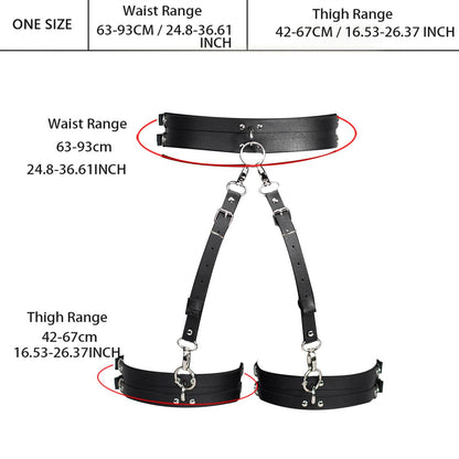 BAQOEYII Punk Leather Thigh Harness,Women Punk Belts PU Leather for Women, Waist Leg Garter for Halloween, Party, Nightclub