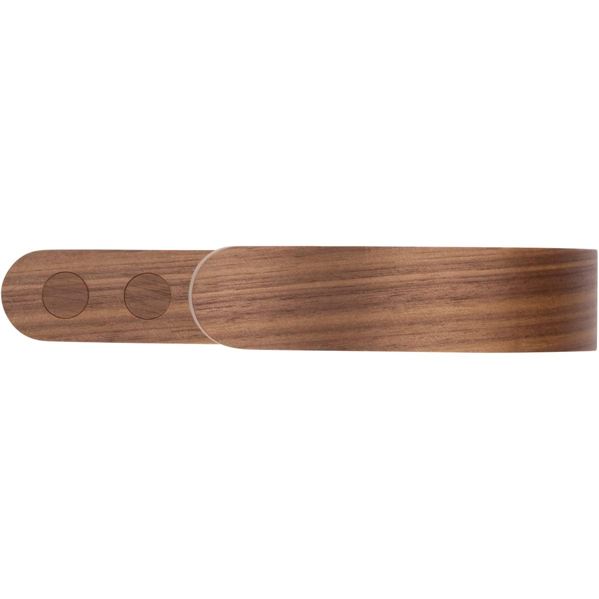 2 x Waveply Wood Curtain Holdbacks Plywood Drapery U Shaped Hook Tiebacks for Wall (Walnut)