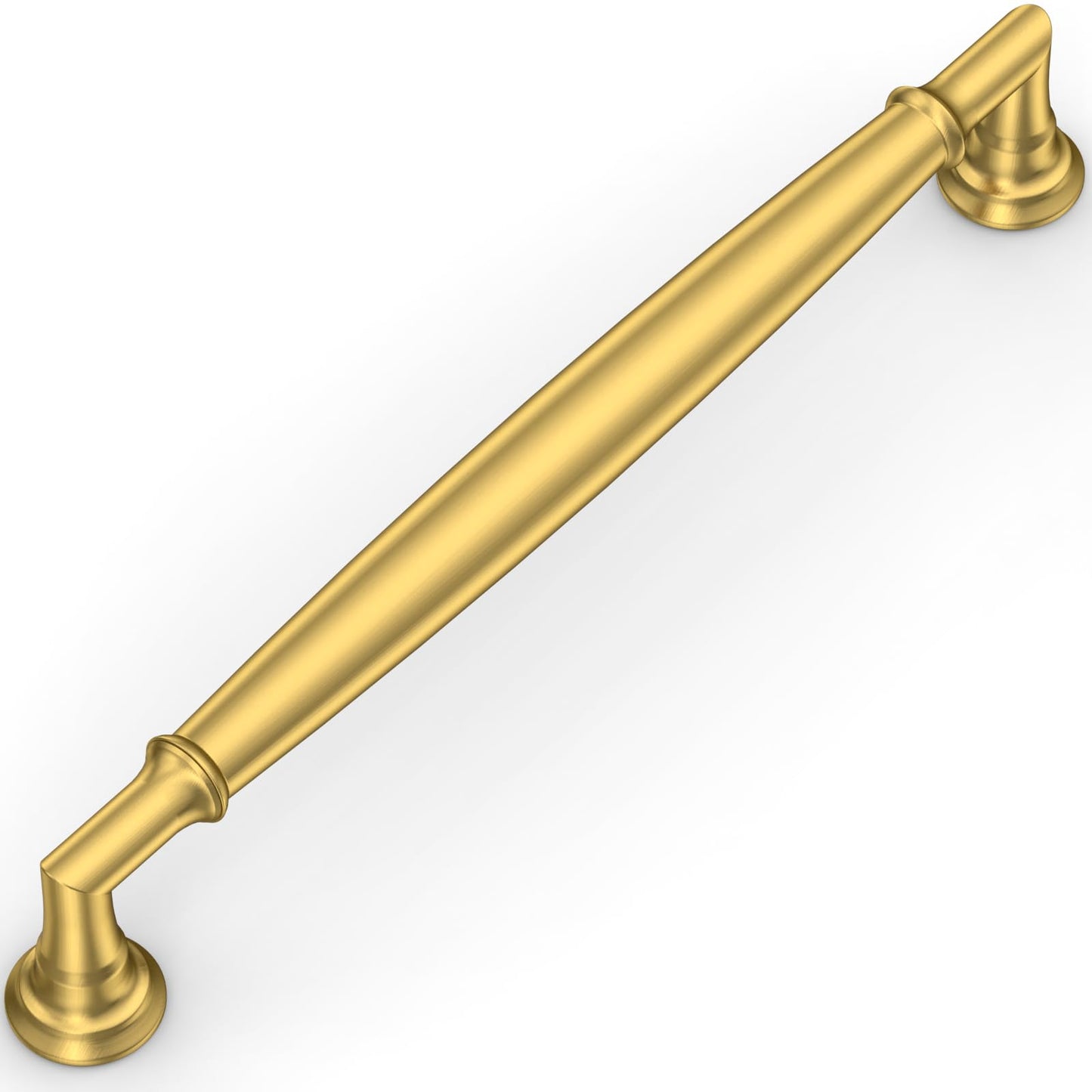 Talentedeco 10 Pack Vibrant Brushed Brass Cabinet Pulls 6.3 Inch(160mm) Kitchen Cabinet Handles Solid Heavy Duty Drawer Pulls