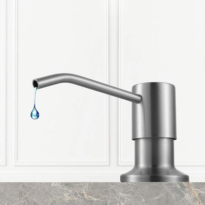Soap Dispenser for Kitchen Sink, Built in Sink Soap Dispenser Lotion Dispenser with 17 Ounce Bottle, Stainless Steel Sink soap Dispenser, Brushed Nickel