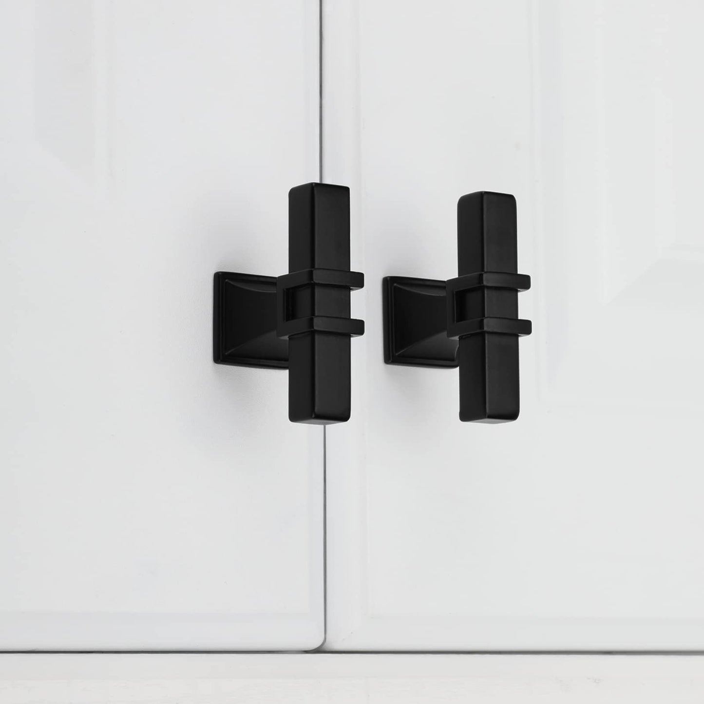 Lepatape 10 Pack Cabinet Knobs Black Dresser Drawer Knobs - Black Kitchen Cabinet Pulls T Bar Kitchen Hardware