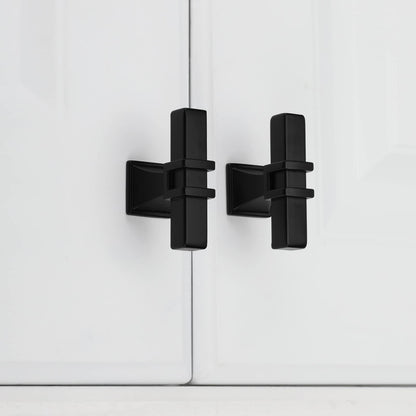 Lepatape 10 Pack Cabinet Knobs Black Dresser Drawer Knobs - Black Kitchen Cabinet Pulls T Bar Kitchen Hardware