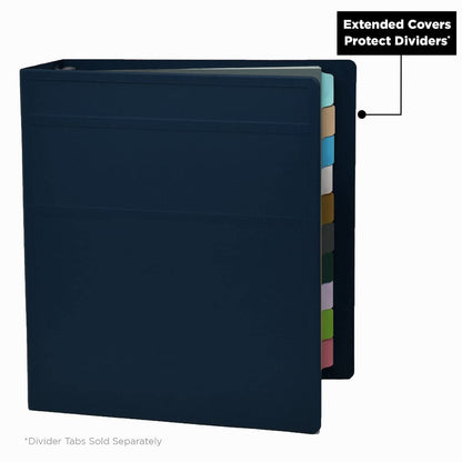 Carstens 2-Inch Heavy Duty 3-Ring Binder - Side Opening, Navy Blue, Durable Plastic, Precision No-Gap Rings, Waterproof Covers, No Pockets, Holds 300 US Letter Sheets, BPA-Free, Made in USA (2829-3R)