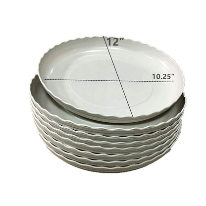 DODXIAOBEUL 12 Inch Light Grey Plant Saucers 5 Pack,Saucers for Potted Plants,Flower Pot Drip Trays for Indoor & Outdoor Ceramic or Plastic Flower Pot Drip Trays for Large to Small Pots