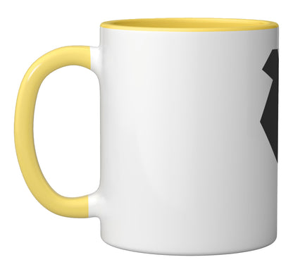 Funny Halloween Party Suit US American Flag Spooky Patriotic Ceramic Mug, Yellow/White