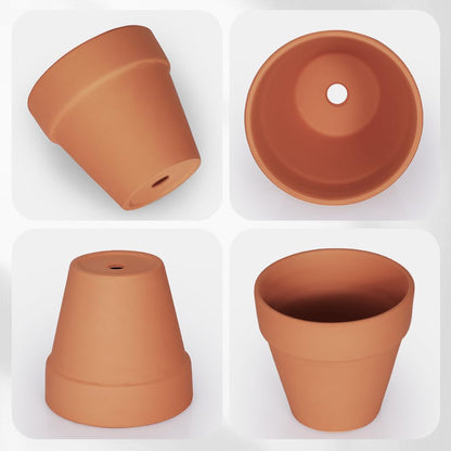 FCFKUK 4 inch Terracotta Clay Pots, 24 Pack Clay Flower Pots with Drainage, Great for Plants, DIY, Crafts, Wedding