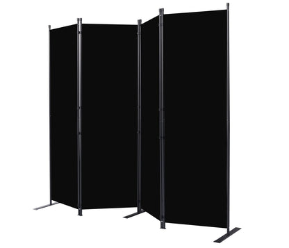 Room Divider 6FT Portable Room Dividers and Folding Privacy Screens, Fabric Divider for Room Separation, Partition Room Dividers Freestanding Wall Divider Screen Studio (Black, 4 Panel-88'')