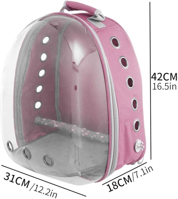Bird Carriers Parrot Backpack Small Carrying Cage Outdoor Travel Comfortable Breathable Extensible Carrier Backbag 1Pcs Black