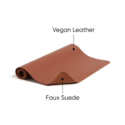 Smead Desk Pad, Vegan Leather Desk Mat with Non-Slip Faux Suede Backing, Perfect Desk Organizer for Office Decor, 36” x 17” Large, Saddle (64827)