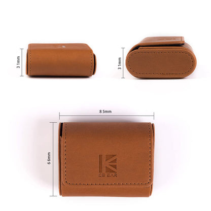 KBEAR Earphone Case Headphone Carrying Case, Travel Portable IEM Earbuds Storage Bags, Lightweight PU Leather Storage Bag Case Holder Box for in Ear Monitor Earbuds, Eartips and Cables (Brown)
