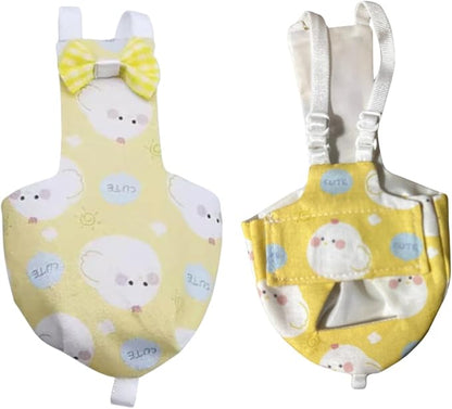 Bird Diaper Protective Parrot Nappy - 4 Pack, Reusable Flight Suit with Waterproof Inner Layer, Adjustable Shoulder Straps, Washable Cute Urine Wet Suit for Parakeet Conure (XL)