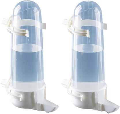 Pet Bird Waterer - 8.45 Fl Oz Automatic Parrot Water Feeder, Suspended Bird Cage Dispenser for Parakeet, Budgie, Cockatiel, Lovebirds, Canary (2Pcs)