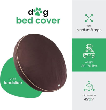 Molly Mutt Dog Bed Cover - Landslide Print - Measures 42” x 5’’ - 100% Cotton - Durable - Breathable - Sustainable - Machine Washable Dog Bed Cover
