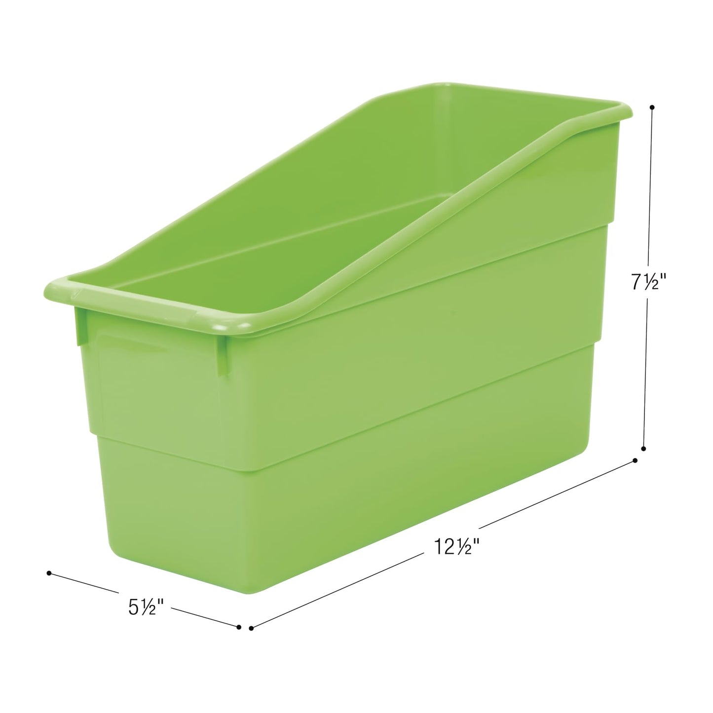 Really Good Stuff Durable Book and Binder Holders - 12 Pack, Green Neon, 5.5" x 12.5" x 7.5", Classroom Organization, Storage Solution, Sturdy and Versatile