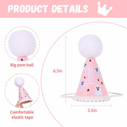Kaniwati Spooky One First Birthday Hat - Pink Ghost 1st Birthday Hat, Halloween Horror 1st Party Decorations, First Photo Prop