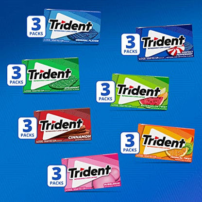 Trident Sugar-Free Chewing Gum Variety Pack Candy, Assorted Flavors, 21 Packs of 14 Pieces (294 Total Pieces)