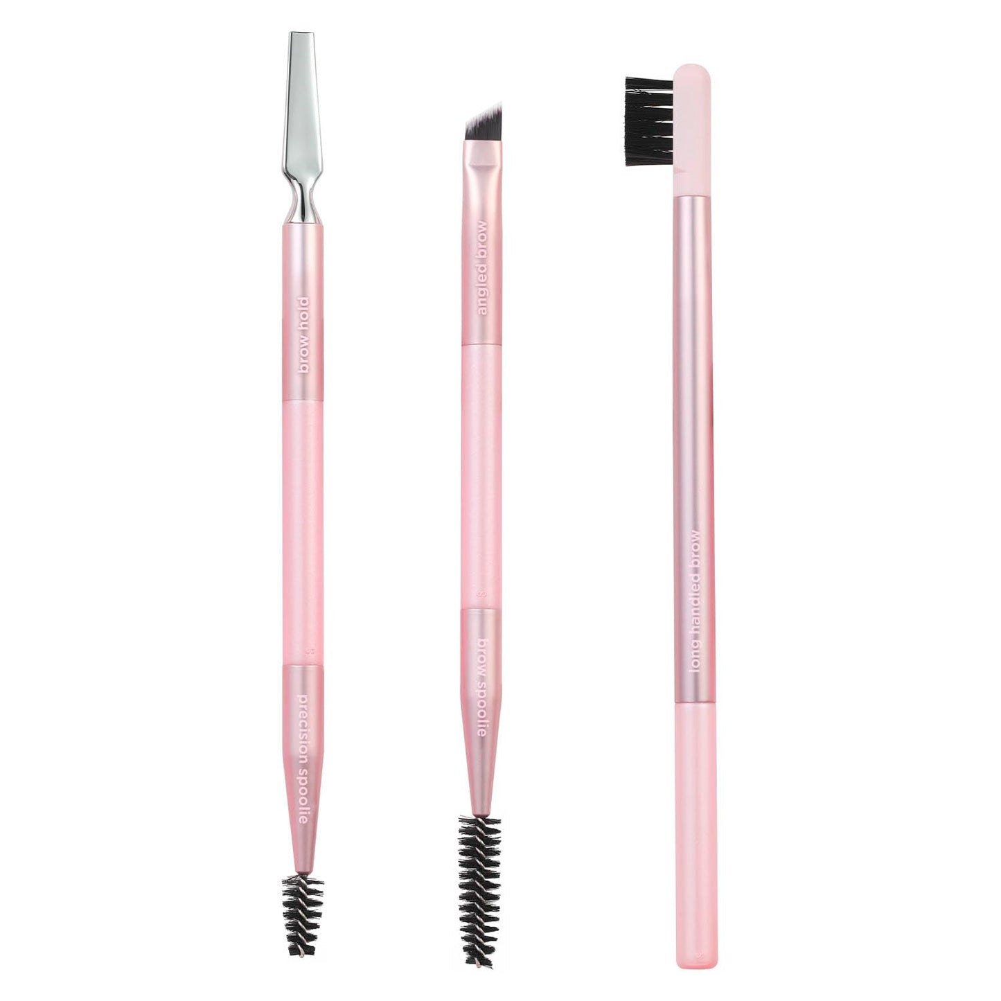 Real Techniques Eye Shade & Blend Makeup Brush Trio, For Eyeshadow & Liner, Makeup Tools for Shaping & Grooming Brows, Defined Makeup Look, Synthetic Bristles, Vegan & Cruelty-Free, 3 Count