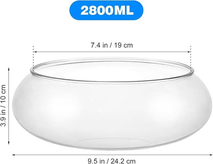 Transparent Aquarium Tank 0.74 Gallon Desktop Betta Fish Bowl for Home Office Decor Clear Acrylic Shallow Fish Tank for Plants and Aquatic Pets